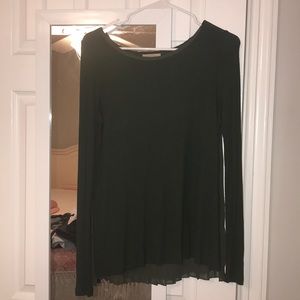 this is a green long sleeve shirt